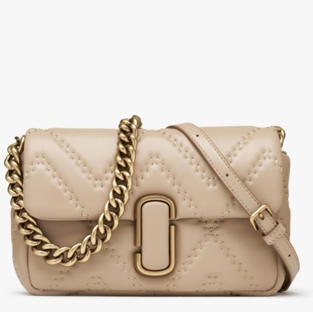 NWT Marc Jacobs Medium The Quilted Leather J in Camel